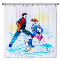 Pair Figure Skating Ice Show Bath Decor 28044963