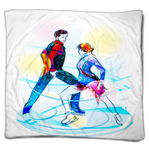 Pair Figure Skating Ice Show Blankets 28044963
