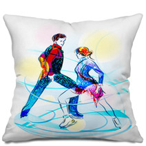 Pair Figure Skating Ice Show Pillows 28044963