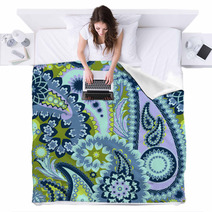 Paisley Colorful Background. Blankets 59083662