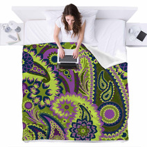 Paisley Colorful Background. Blankets 59605330