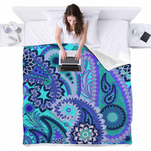 Paisley Colorful Background. Blankets 59605343