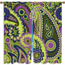 Paisley Colorful Background. Window Curtains 59605330