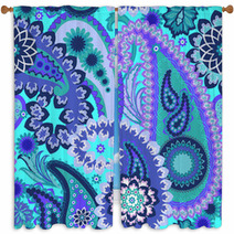 Paisley Colorful Background. Window Curtains 59605343