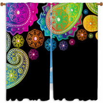 Paisley Designs Background. Window Curtains 44020279