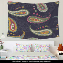 Paisley Elements Seamless Pattern Wall Art 50293612