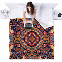 Paisley Kerchief Vector Pattern Blankets 58191045