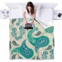 Paisley Seamless Background Blankets 24511819