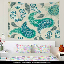Paisley Seamless Background Wall Art 24511819