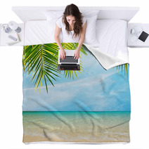 Palm By The Sea Blankets 67552335