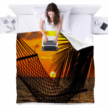 Palm, Hammock And Sunset Blankets 3450621