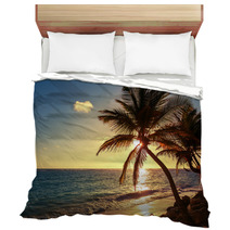 Palm Tree On The Tropical Beach Bedding 83274893