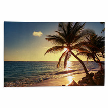Palm Tree On The Tropical Beach Rugs 83274893