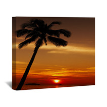 Palm Tree Silhouette At Sunset, Chang Island, Thailand Wall Art 70237827