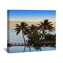 Palm Trees And A Sunset Over The Sea .. Wall Art 67363686