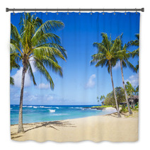 Palm Trees On The Sandy Beach In Hawaii Bath Decor 53431750