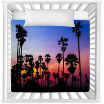 Palm Trees Silhouette On Beautiful Sunset Nursery Decor 64715167