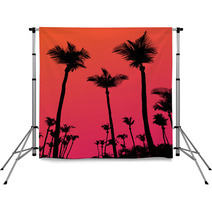 Palm Trees Sunset Silhouette Backdrops 44135719