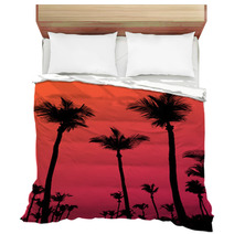 Palm Trees Sunset Silhouette Bedding 44135719