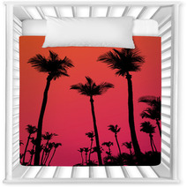 Palm Trees Sunset Silhouette Nursery Decor 44135719