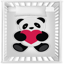 Panda Holding A Heart. Vector Illustration Nursery Decor 56205833