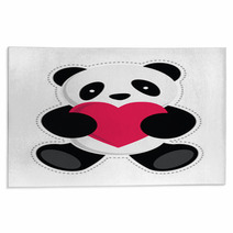 Panda Holding A Heart. Vector Illustration Rugs 56205833
