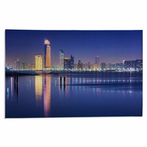 Panorama Of Abu Dhabi At Night Capital Of United Arab Emirates Rugs 64632696