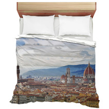 Panorama Of Florence Sunny Day. Italy Bedding 68475321