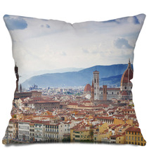 Panorama Of Florence Sunny Day. Italy Pillows 68475321