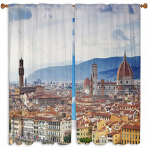 Panorama Of Florence Sunny Day. Italy Window Curtains 68475321