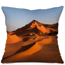 Panorama Of Sand Dunes, Algeria Pillows 45900724