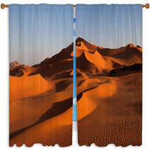 Panorama Of Sand Dunes, Algeria Window Curtains 45900724
