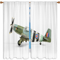 Paper Model Airplane Isolated On White Window Curtains 58453450