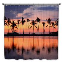 Paradise Beach Sunset Tropical Palm Trees Bath Decor 52997046