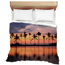 Paradise Beach Sunset Tropical Palm Trees Bedding 52997046