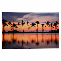 Paradise Beach Sunset Tropical Palm Trees Rugs 52997046