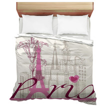Paris Card Urban Architecture And Lily Bedding 44792180