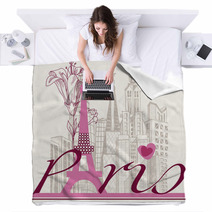 Paris Card Urban Architecture And Lily Blankets 44792180