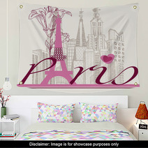 Paris Card Urban Architecture And Lily Wall Art 44792180