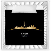 Paris France City Skyline Silhouette Black Background Nursery Decor 57292663