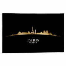 Paris France City Skyline Silhouette Black Background Rugs 57292663