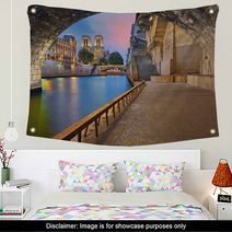Paris Image Of The Notre Dame Cathedral And Riverside Of Seine River In Paris France Wall Art 89427157