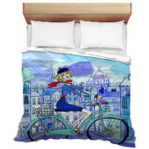 Paris In Watercolor Style Bedding 36043507