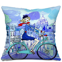 Paris In Watercolor Style Pillows 36043507