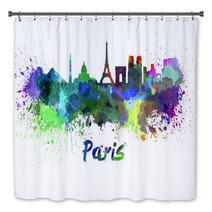Paris Skyline In Watercolor Bath Decor 64393951