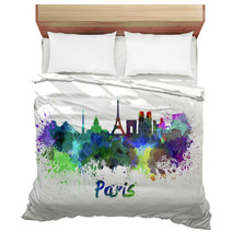 Paris Skyline In Watercolor Bedding 64393951