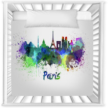 Paris Skyline In Watercolor Nursery Decor 64393951