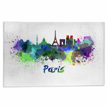 Paris Skyline In Watercolor Rugs 64393951