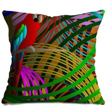 Parrot In Jungle Pillows 62209713