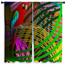 Parrot In Jungle Window Curtains 62209713